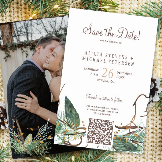 Papier Code QR de budget forêt PHOTO mariage enregistrer