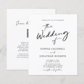 Papier Code QR de budget Invitation de mariage de calligr (Devant / Derrière)