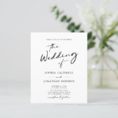 Papier Code QR de budget Invitation de mariage de calligr (Debout devant)