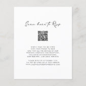 Papier Code QR de budget Invitation de mariage de calligr (Dos)