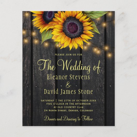 Papier Code QR de budget Invitation de mariage en bois ru (Devant)