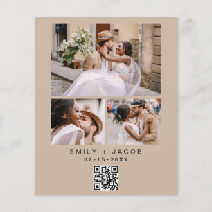 Papier Code QR de budget Mariage minimaliste Terracotta P