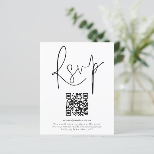 Papier Code QR de budget Script Photo Réponse de mariage (Debout devant)