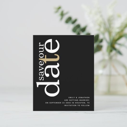 Papier Code QR de budget Texte or blanc Économiser la dat (Debout devant)