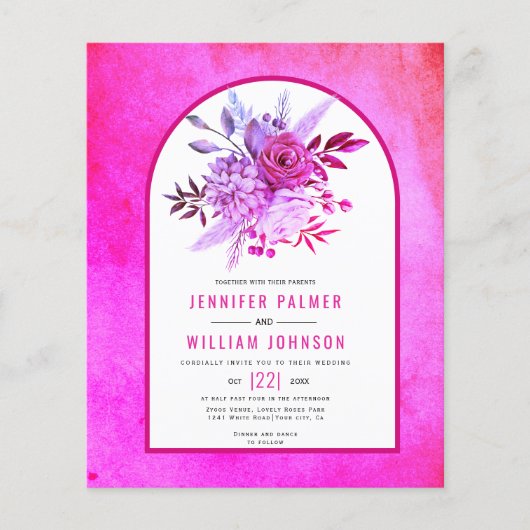 Papier Code QR de fleurs pour invitation de mariage magen (Devant)