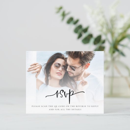 Papier Code QR de la photo du script budgétaire RSVP de m (Debout devant)