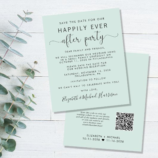 Papier Code QR de mariage à budget pour réception Save th
