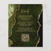 Papier Code QR de mariage à l'écriture olive verte Agate (Dos)