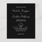 Papier Code QR de mariage pas cher photo noir blanc rusti (Devant)