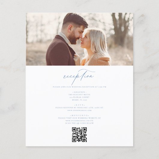 Papier Code QR de mariage victorien français à budget (Dos)