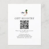 Papier Code QR de registre de bébé Shower Canard à budget (Dos)