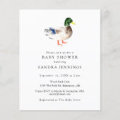 Papier Code QR de registre de bébé Shower Canard à budget (Devant)