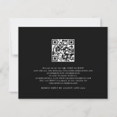 Papier Code QR de script budgétaire Invitation noir blanc (Dos)