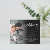 Papier Code QR de script budgétaire Invitation noir blanc (Debout devant)