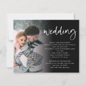 Papier Code QR de script budgétaire Invitation noir blanc (Devant)