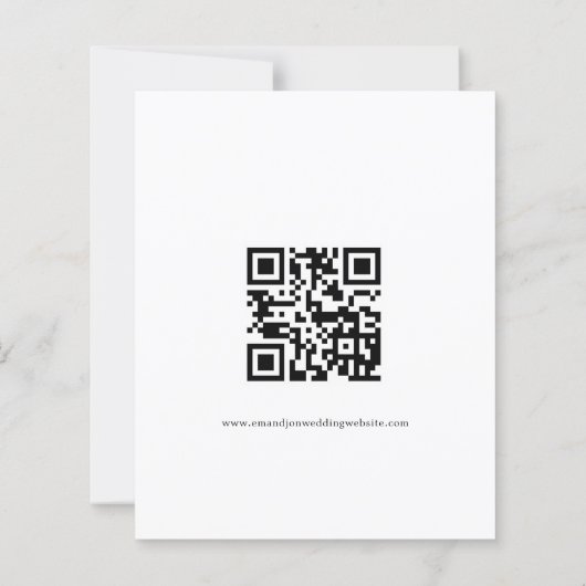 Papier Code QR de script budgétaire Photo de mariage Cart (Dos)