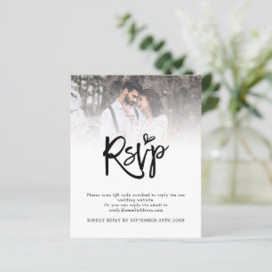 Papier Code QR de script budgétaire Photo de mariage Cart