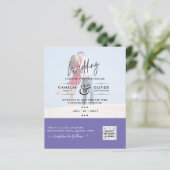 Papier Code QR d'invitation de mariage avec photo violett (Debout devant)