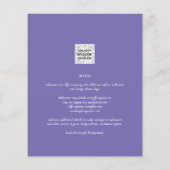 Papier Code QR d'invitation de mariage avec photo violett (Dos)