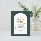 Papier Code QR d'invitation de mariage moderne Juniper Gr (Debout devant)