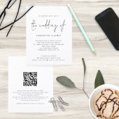 Papier Code QR du budget Faire-part de mariage noir blanc
