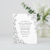 Papier Code QR du budget Faire-part de mariage noir et bl (Debout devant)