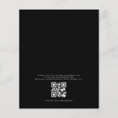 Papier Code QR du budget Faire-part de mariage noir et bl (Dos)