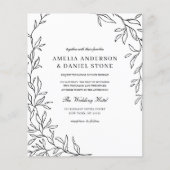 Papier Code QR du budget Faire-part de mariage noir et bl (Devant)
