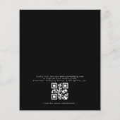 Papier Code QR du budget Faire-part de mariage noir et bl (Dos)