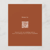 Papier Code QR du script orange vidé mariage budget RSVP (Dos)