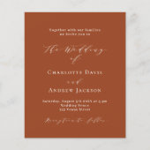 Papier Code QR du script orange vidé mariage budget RSVP (Devant)