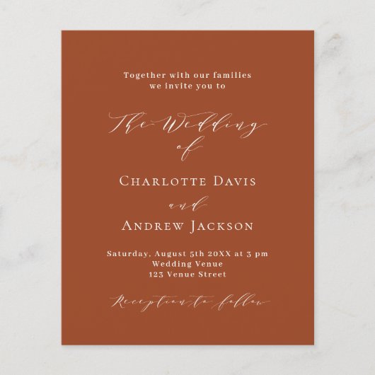 Papier Code QR du script orange vidé mariage budget RSVP (Devant)