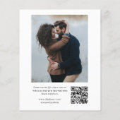 Papier Code QR élégant 2 Photo Mariage Enregistrer la Dat (Dos)