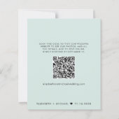 Papier Code QR élégant Mint Mariage Réception Invitation (Dos)