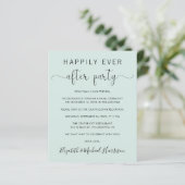 Papier Code QR élégant Mint Mariage Réception Invitation (Debout devant)