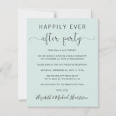 Papier Code QR élégant Mint Mariage Réception Invitation (Devant)