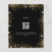 Papier Code QR en or noir faire-part de mariage budgétair (Dos)