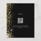 Papier Code QR en or noir faire-part de mariage budgétair (Dos)