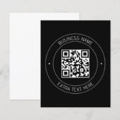Papier Code QR et texte modifiable | Noir et blanc (Devant / Derrière)