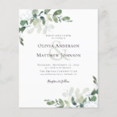 Papier Code QR Eucalyptus tout en un Faire-part de mariag (Devant)