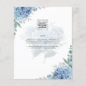 Papier Code QR Faire-part de mariage Blue Hydrangea (Dos)