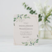 Papier Code QR Faire-part de mariage Eucalyptus Budget (Debout devant)