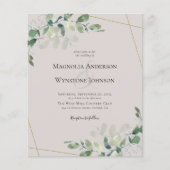 Papier Code QR Faire-part de mariage Eucalyptus Budget (Devant)