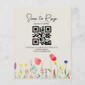 Papier code qr fleur sauvage rsvp photo faire-part de mar (Dos)