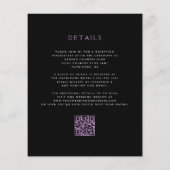 Papier Code QR Fleurs Violettes Sombres Mariage Budget (Dos)