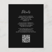 Papier Code QR Floral Bourgogne Noir Budget (Dos)
