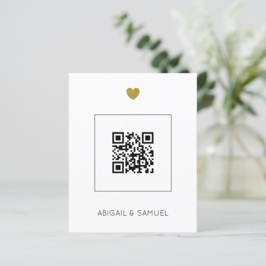 Papier Code QR gris foncé du budget en un seul Mariage (Debout devant)
