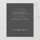 Papier Code QR gris foncé du budget en un seul Mariage (Dos)