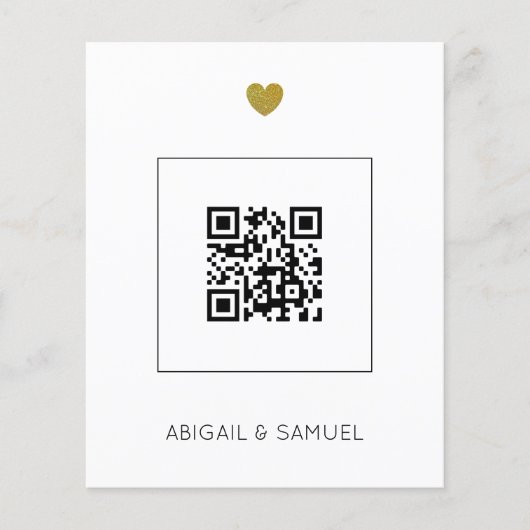 Papier Code QR gris foncé du budget en un seul Mariage (Devant)