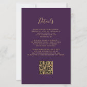 Papier Code QR Mariage Budget Agate Vert Emeraude Violet (Dos)